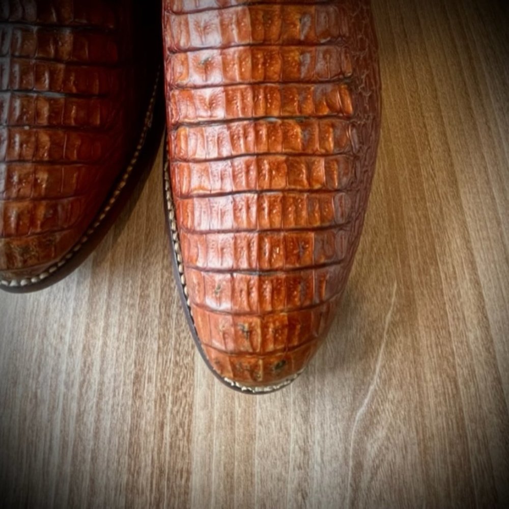 Lucchese Caiman Alligator Handmade Western Cowboy Boot - Picture 2 of 6